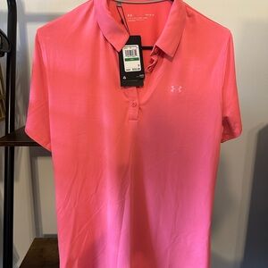 Women’s Under Armour Pink Polo Golf Shirt